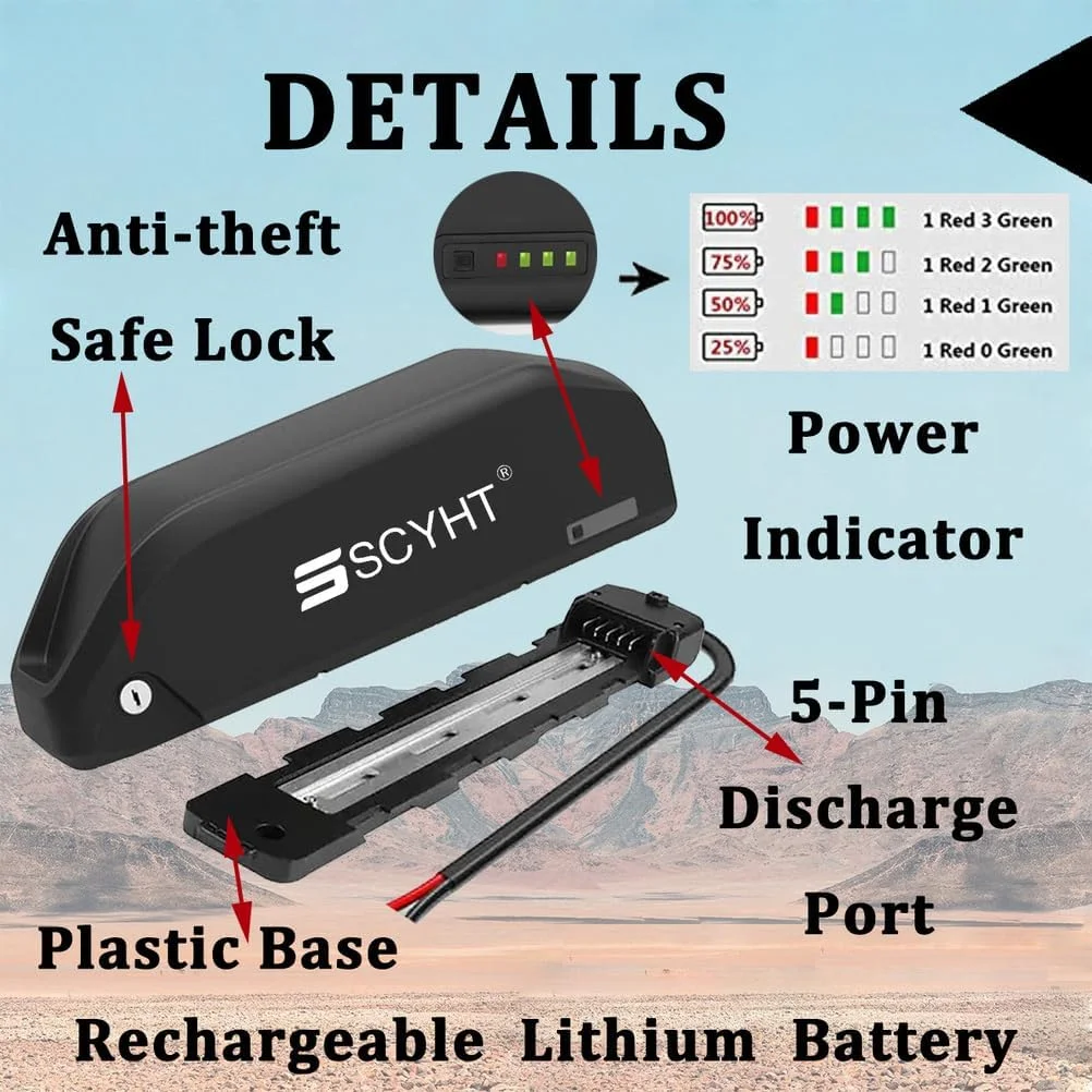 باطری جایگزین لیتیومی 48 ولت 13 آمپر ساعت 15.6 آمپر ساعت، باطری 36 ولت 10.4 آمپر ساعت 12.5 آمپر ساعت قابل جابجایی 52 ولت به همراه شارژر و پورت 5 پین برای موتور 250 وات - 850 وات، 52v15.6ah t plug باطری جایگزین لیتیومی 48 ولت 13 آمپر ساعت 15.6 آمپر ساعت، باطری 36 ولت 10.4 آمپر ساعت 12.5 آمپر ساعت قابل جابجایی 52 ولت به همراه شارژر و پورت 5 پین برای موتور 250 وات - 850 وات، 52v15.6ah t plug
