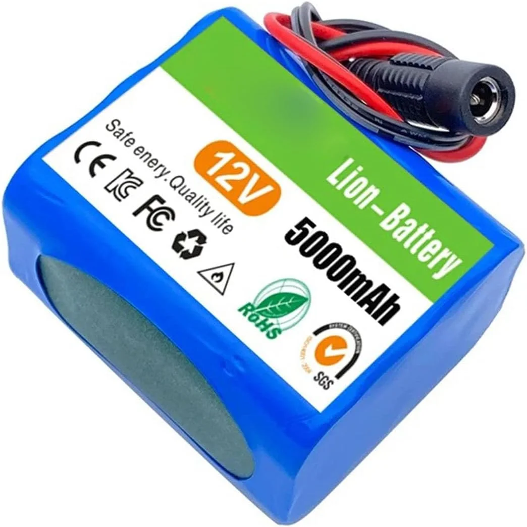 بسته باتری لیتیومی 12 ولت 3S2P 12V 5000mAh با برد محافظ BMS داخلی و شارژر