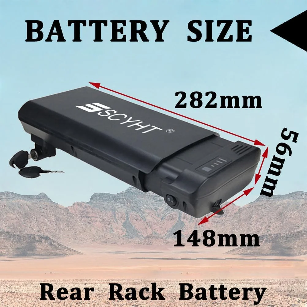 باطری لیتیومی 36 ولت 10 آمپر ساعت 8 آمپر ساعت، باطری جایگزین 24 ولت 12 آمپر ساعت لیتیوم-یون، باطری های رک عقب 36 ولت برای موتورهای 200 وات - 400 وات به همراه شارژر و پورت 5 سوراخ