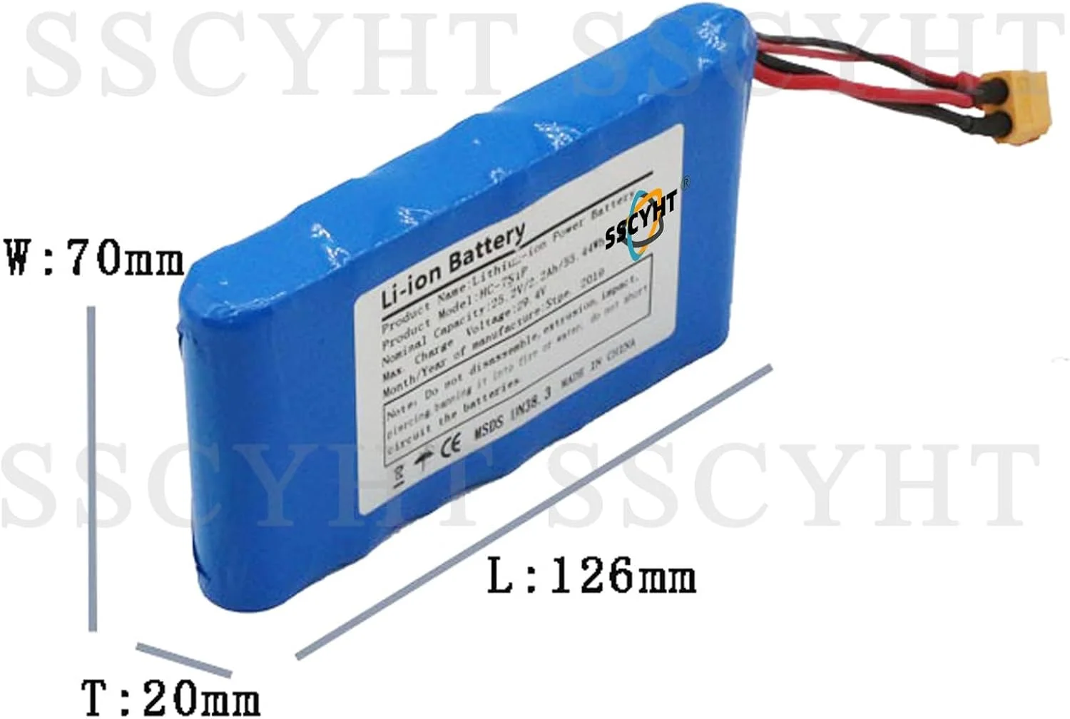 بسته باتری لیتیوم-یونی 29.4 ولت 24 ولت 2200 میلی آمپر ساعت 2600 میلی آمپر ساعت 3000 میلی آمپر ساعت 7S1P قابل شارژ برای اسکوتر برقی/برد ماهی کوچک/لانگ برد/اسکیت برد چهار چرخ برقی، 24v2600mah