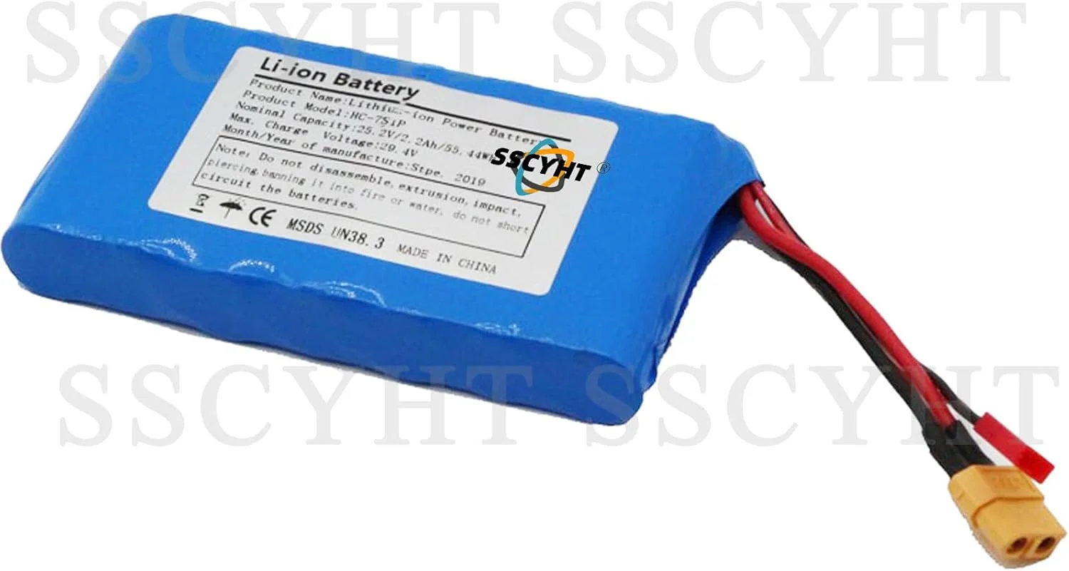 بسته باتری لیتیوم-یونی 29.4 ولت 24 ولت 2200 میلی آمپر ساعت 2600 میلی آمپر ساعت 3000 میلی آمپر ساعت 7S1P قابل شارژ برای اسکوتر برقی/برد ماهی کوچک/لانگ برد/اسکیت برد چهار چرخ برقی، 24v2600mah