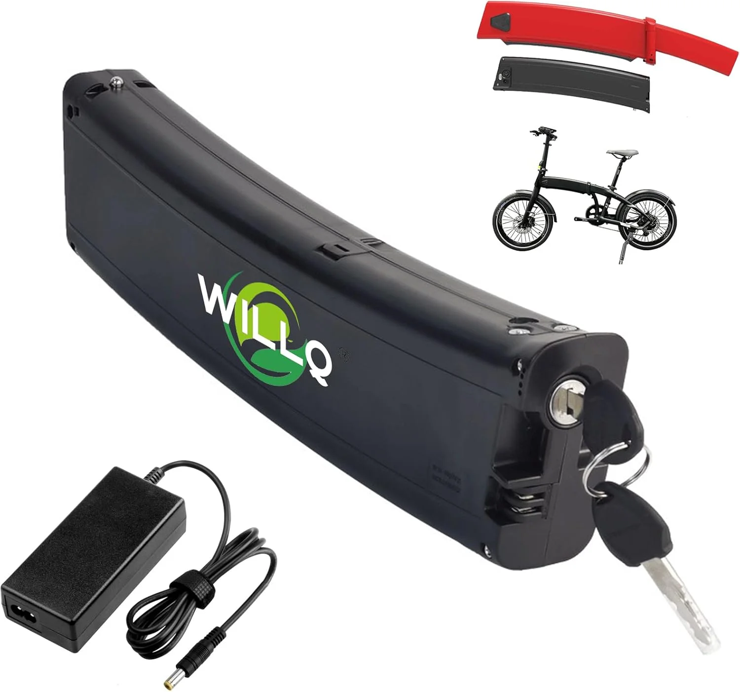 باطری اسکوتر 36 ولت 10.5 آمپر ساعت 9.6 آمپر ساعت 9 آمپر ساعت 7.8 آمپر ساعت، بسته باتری لیتیوم یونی جایگزین مخفی با شکل منحنی برای موتور دوچرخه تاشو 378 وات، 36 ولت 9.6 آمپر ساعت