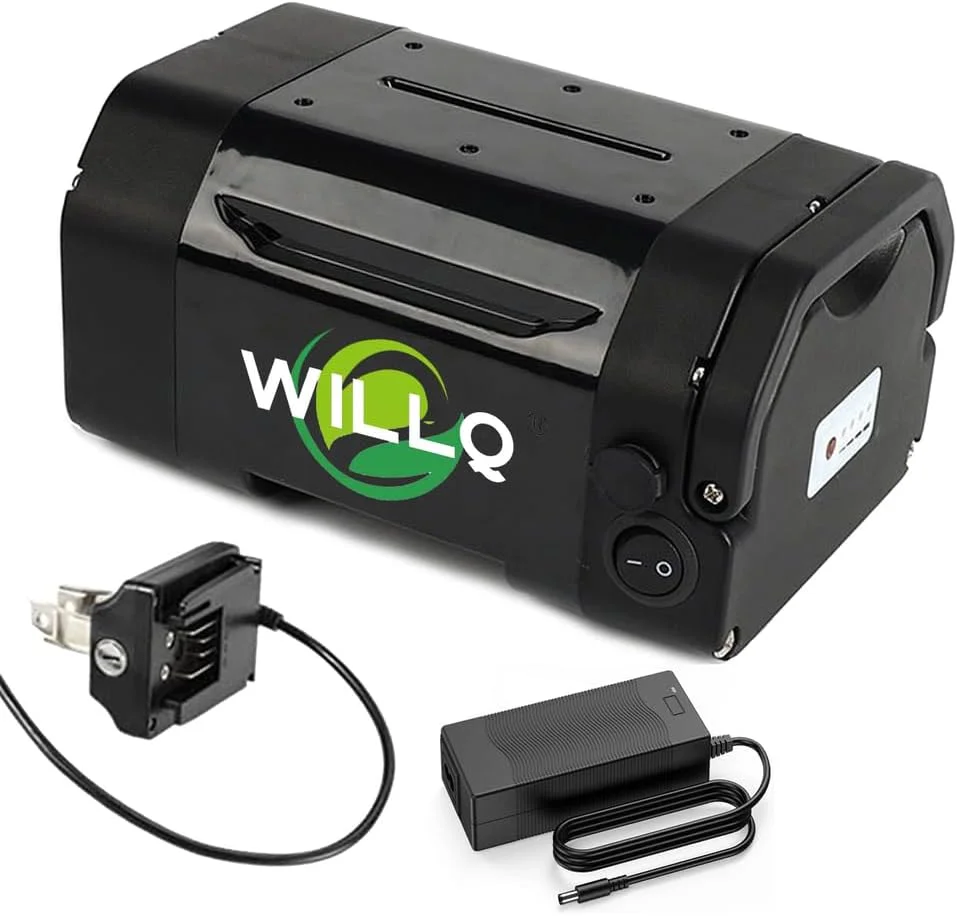 باطری جایگزین دوچرخه برقی 36 ولت 10.4 آمپر ساعت، 11.6 آمپر ساعت، 12.8 آمپر ساعت، بسته باطری لیتیومی پایه صندلی برای موتور دوچرخه کوهستانی/اسکوتر حرکتی 100 وات 250 وات 350 وات 450 وات