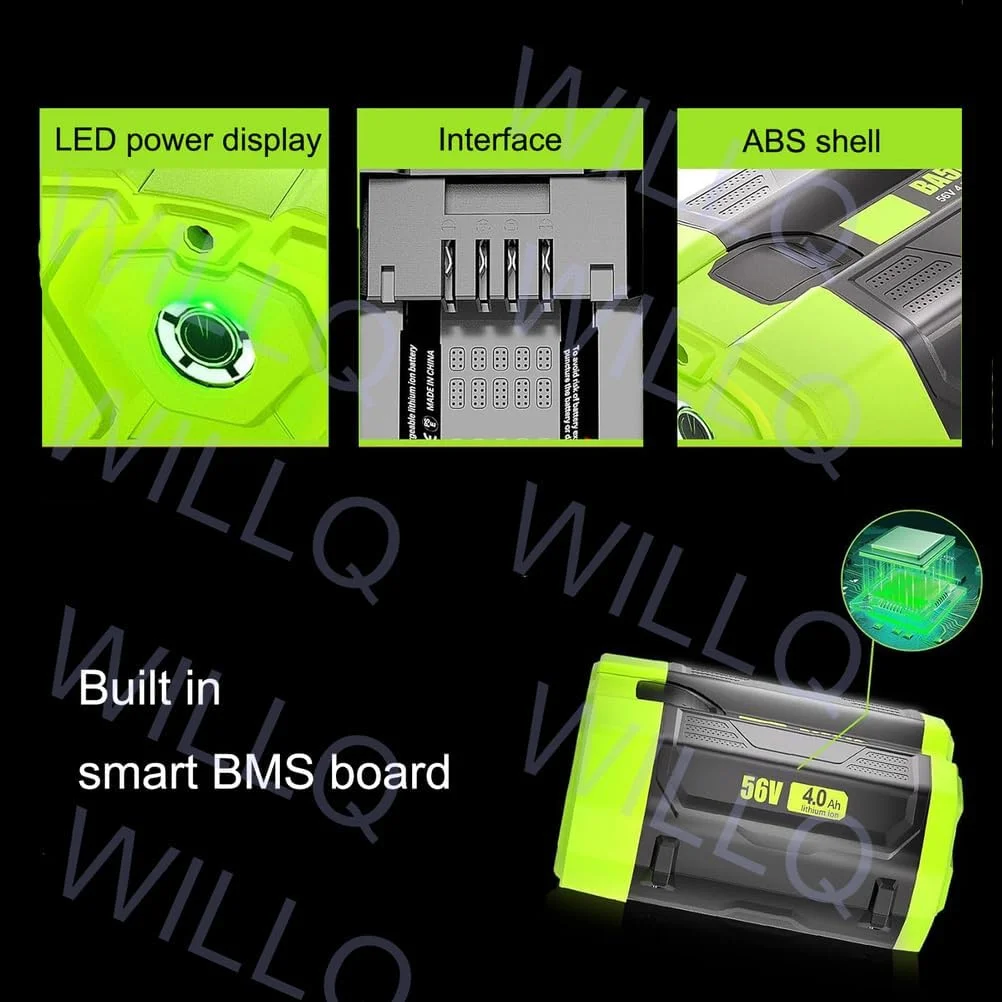 باتری جایگزین 56 ولت 4 آمپر ساعت 5 آمپر ساعت لیتیوم یون با نشانگر LED برای ابزار پشتیبان برقی، 54v5ah