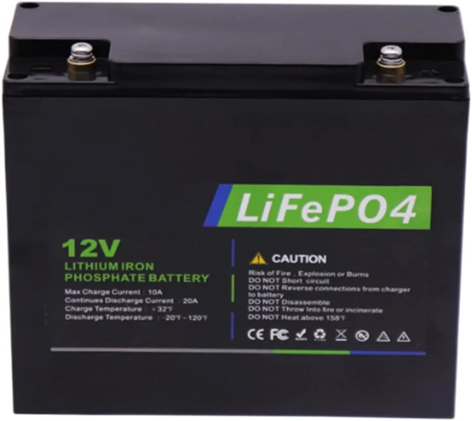 باتری لیتیومی 12 ولت 20 آمپر ساعت، 22.5 آمپر ساعت، 24 آمپر ساعت، 26 آمپر ساعت با چرخه عمیق 3000+، باتری فسفات آهن لیتیوم LiFePO4 قابل شارژ 12.8 ولت با سیستم مدیریت باتری (BMS)