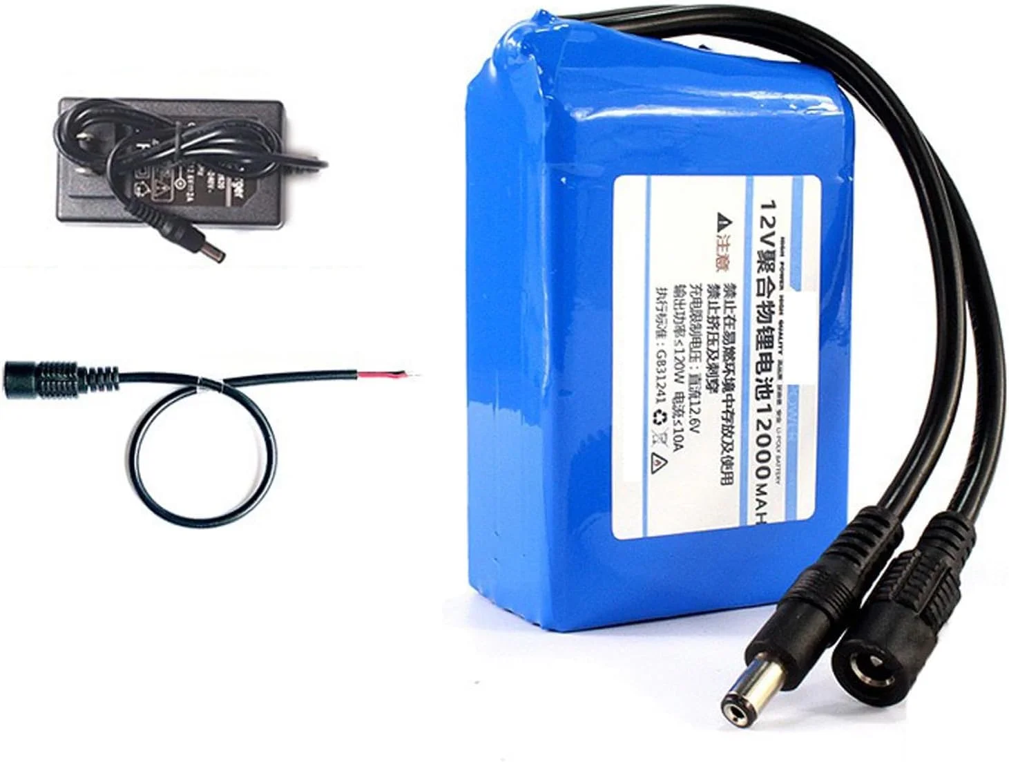بسته باتری پلیمری لیتیومی 12 ولت 6 آمپر ساعت 8 آمپر ساعت 10 آمپر ساعت 12 آمپر ساعت 16 آمپر ساعت 20 آمپر ساعت باتری لیتیوم یونی قابل شارژ باتری قدرتمند قابل حمل با شارژر، بدون چراغ، 12000 میلی آمپر ساعت