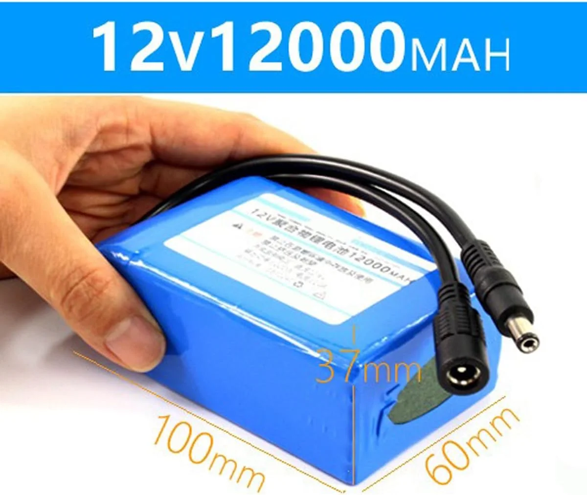 بسته باتری پلیمری لیتیومی 12 ولت 6 آمپر ساعت 8 آمپر ساعت 10 آمپر ساعت 12 آمپر ساعت 16 آمپر ساعت 20 آمپر ساعت باتری لیتیوم یونی قابل شارژ باتری قدرتمند قابل حمل با شارژر، بدون چراغ، 12000 میلی آمپر ساعت