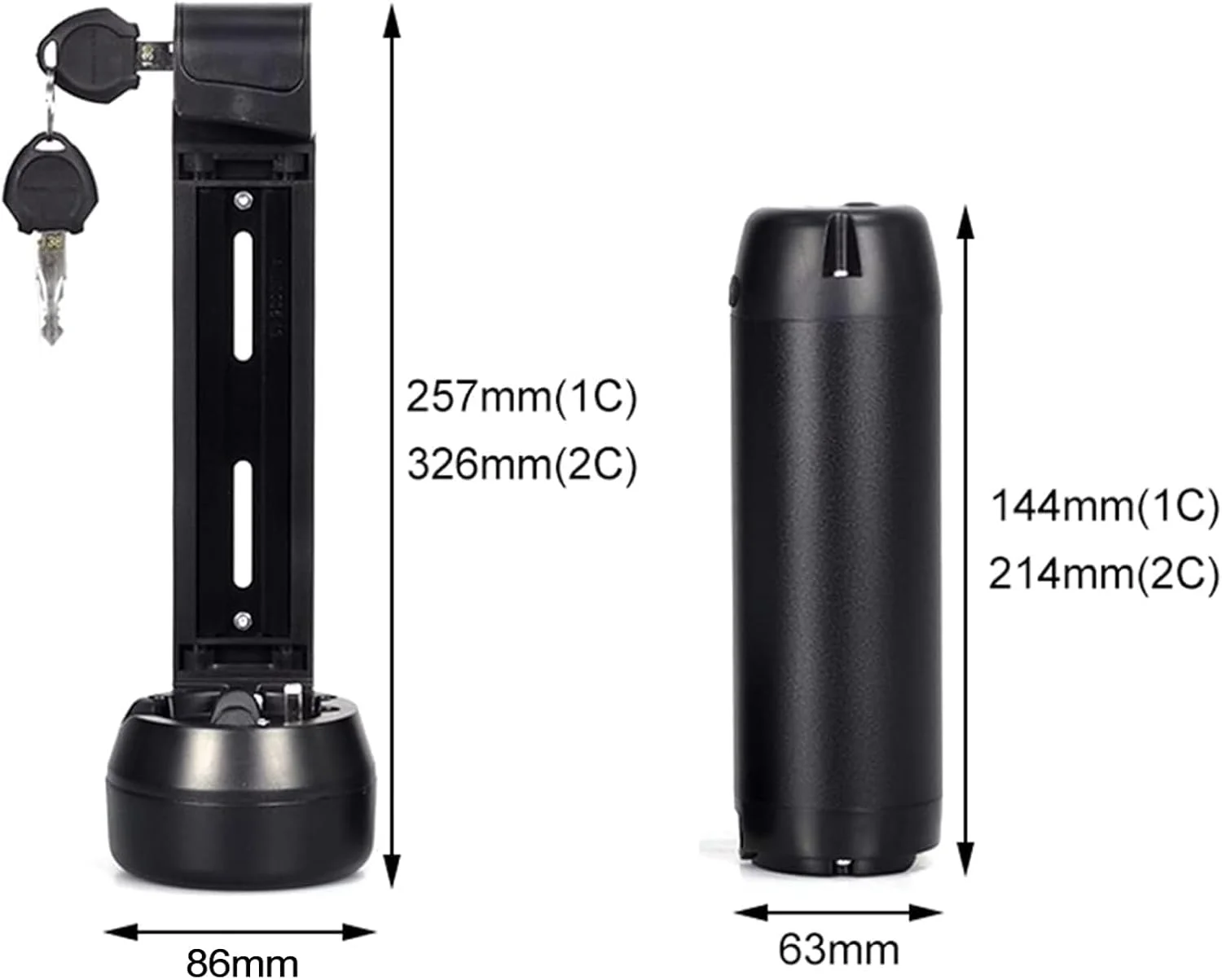 باتری لیتیومی تاشو قابل حمل دوچرخه، نوع بطری 24 ولت 7 آمپر ساعت 10.5 آمپر ساعت / 36 ولت 7 آمپر ساعت به همراه شارژر برای موتور دوچرخه کوهستانی 0-252 وات، 24v10.5ah