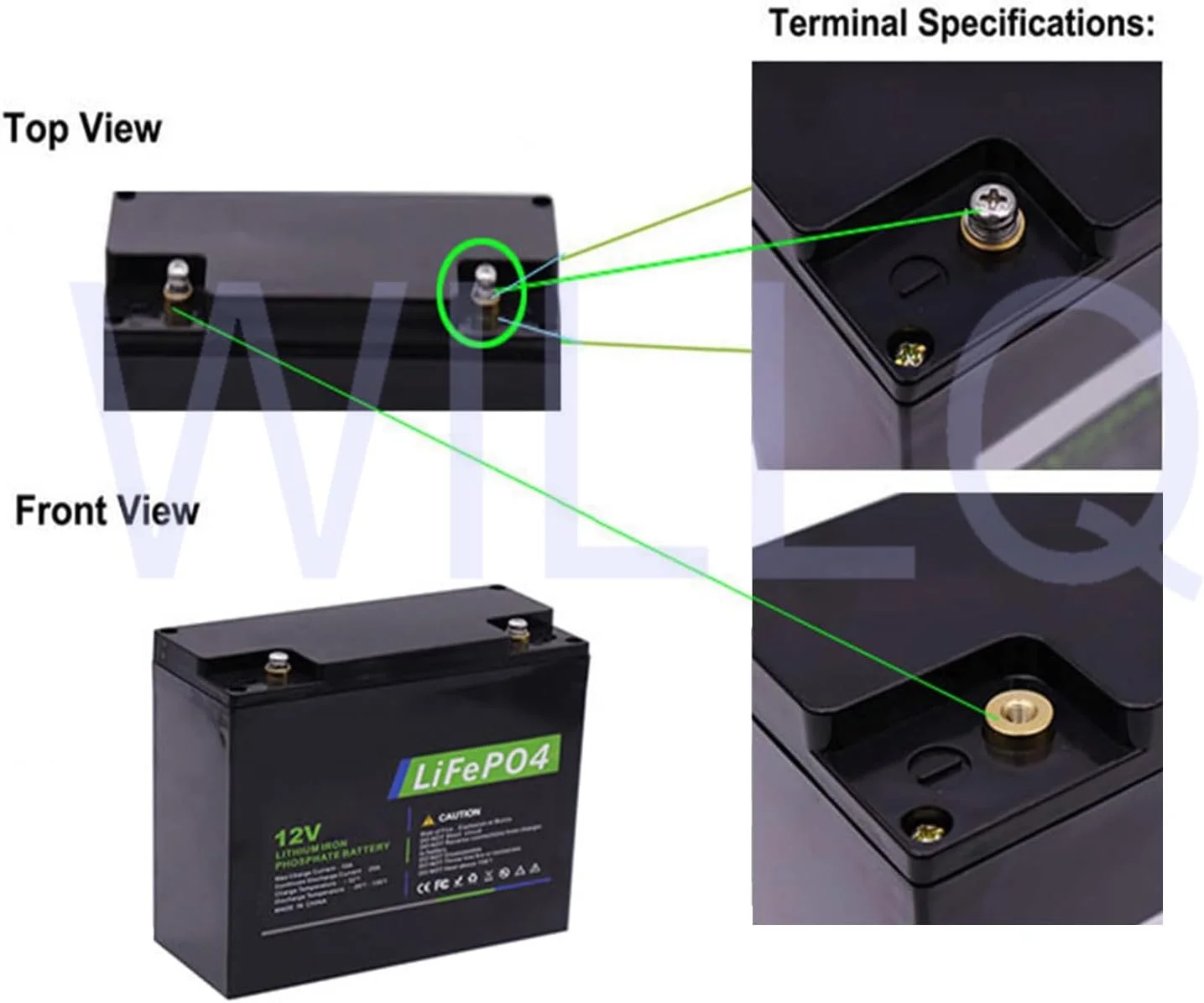 باتری لیتیومی 12 ولت 20 آمپر ساعت، 22.5 آمپر ساعت، 24 آمپر ساعت، 26 آمپر ساعت با چرخه عمیق 3000+، باتری فسفات آهن لیتیوم LiFePO4 قابل شارژ 12.8 ولت با سیستم مدیریت باتری (BMS)
