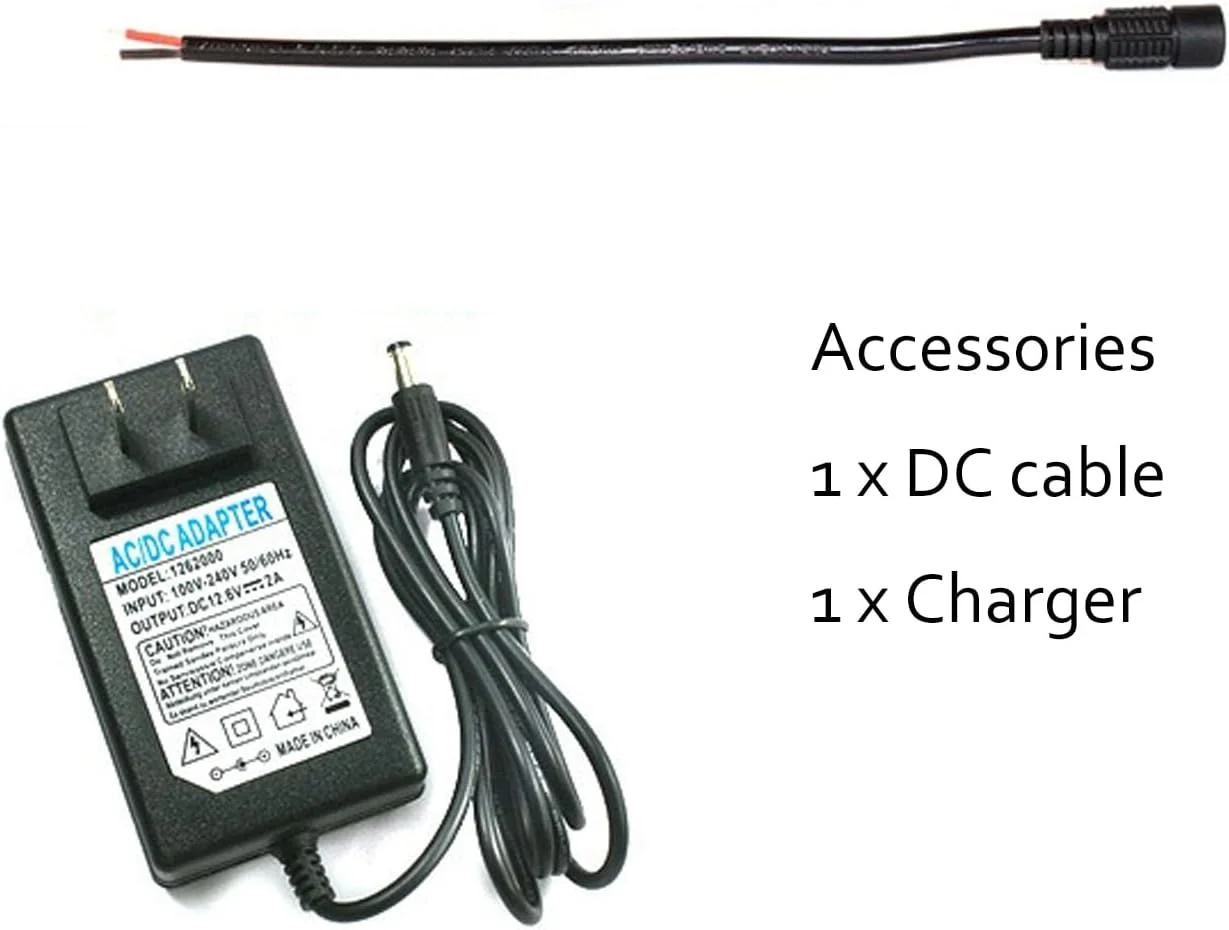 بسته باتری لیتیومی قابل شارژ 12 ولت 6000 میلی آمپر ساعت با ظرفیت بالا، مناسب برای چراغ های LED 12 ولت و شارژ در فضای باز