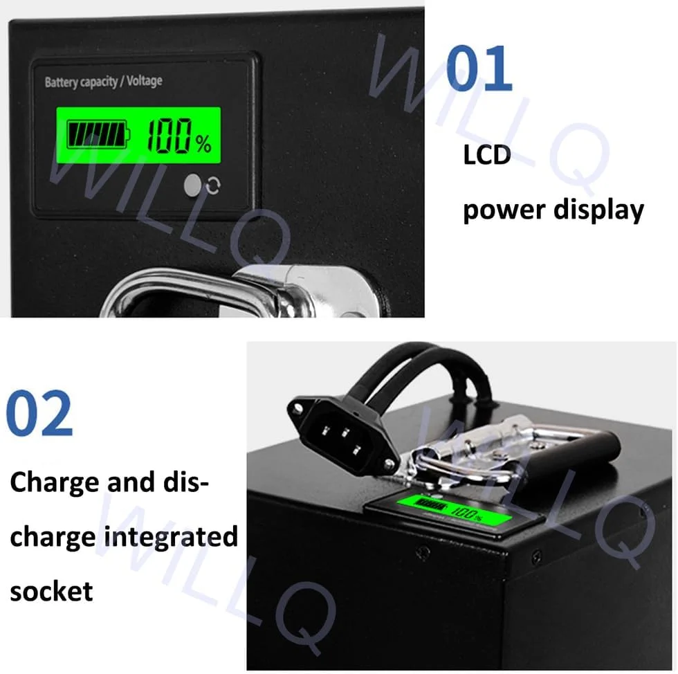 باطری لیتیومی قابل جابجایی 48 ولت 60 ولت موتور سیکلت 25 آمپر ساعت 35 آمپر ساعت 45 آمپر ساعت باطری های لیتیوم یونی دوچرخه برقی برای کیت جایگزینی موتور سه چرخه دوچرخه موتور 0-2000 وات