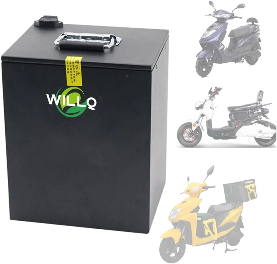 باطری موتور سیکلت لیتیومی 72 ولت با ظرفیت 20، 30، 40، 50، 60 و 80 آمپر ساعت مناسب برای موتورهای برقی 500 تا 5000 وات، سه چرخه و کیت موتور با سیستم مدیریت باطری (BMS)