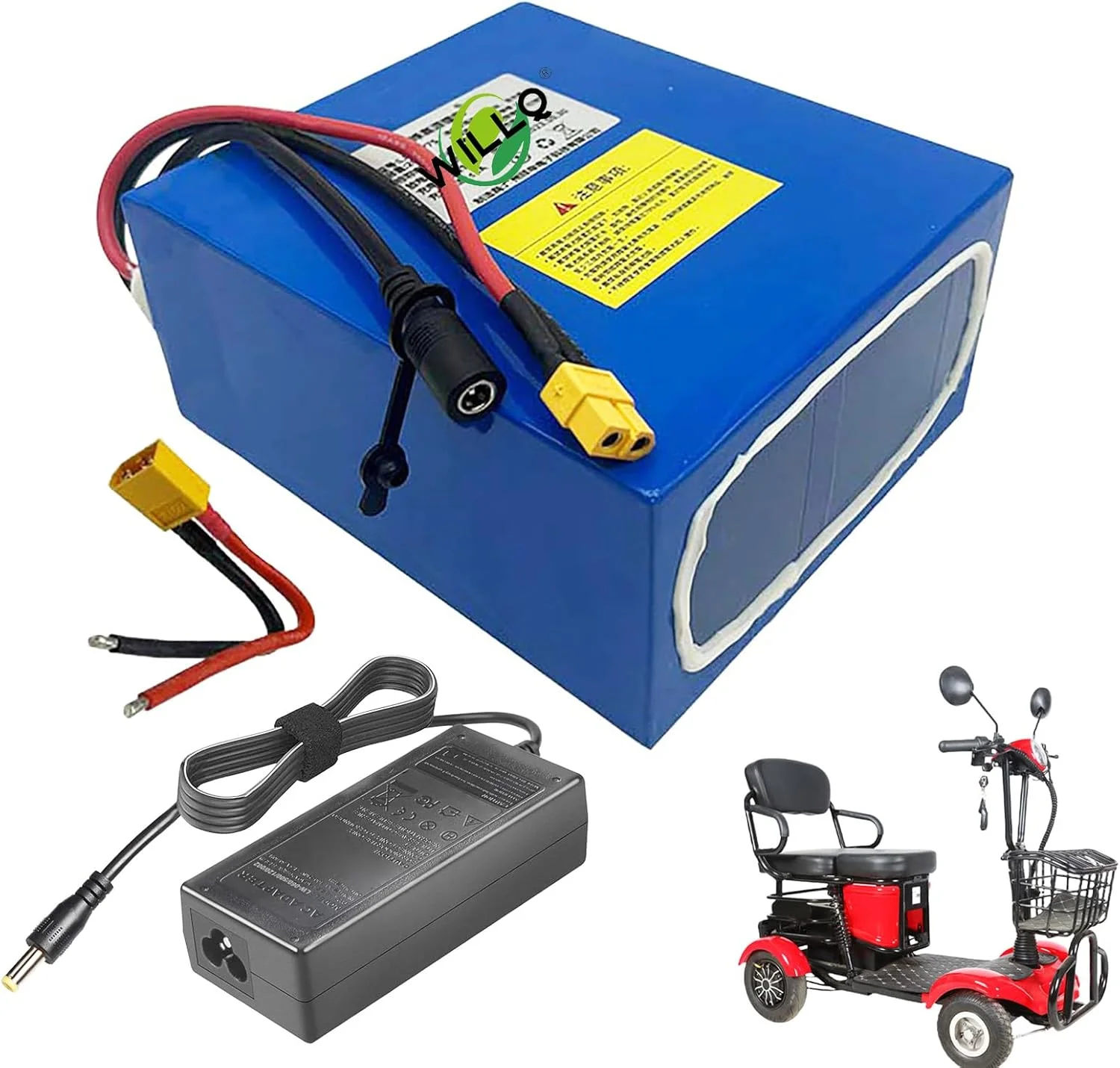 باتری لیتیومی 24 ولت 7.5AH 10AH 12.5AH 15AH 20AH 25AH جایگزین باتری PVC با پورت XT60 برای کیت موتور اسکوتر برقی 0-600 وات، 24v7.5ah