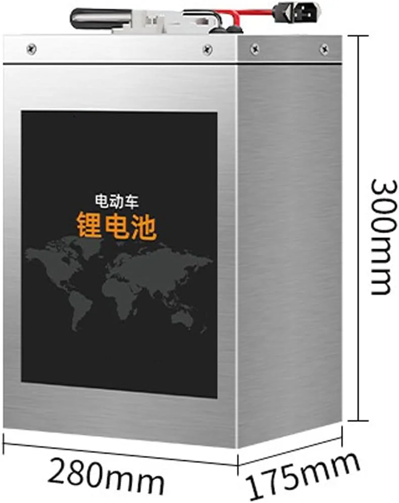 باتری لیتیومی موتور سیکلت 72 ولت 72V 35AH 40AH 50AH 55AH LiFePO4 برای موتور، دوچرخه، سه چرخه 0-4000 وات به همراه BMS و شارژر، 72v55ah