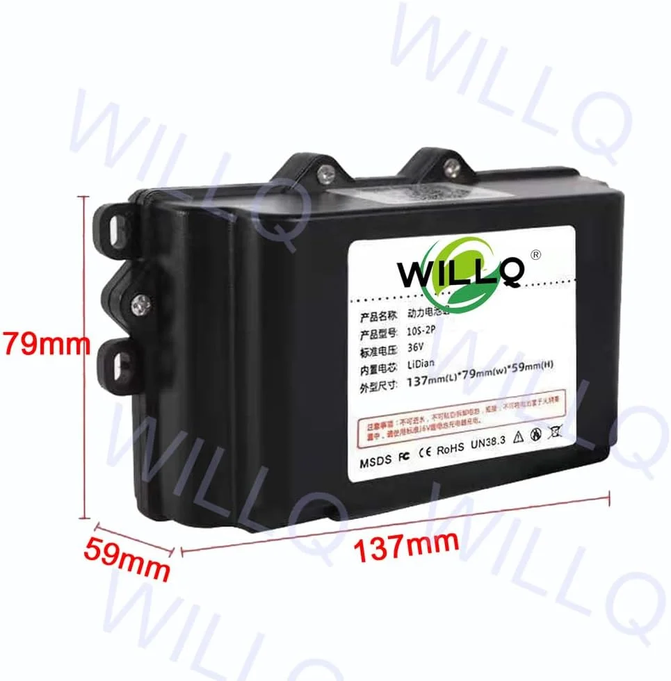 بسته باتری لیتیوم-یونی 36 ولت 2000mAh 3000mAh 4400mAh با عملکرد بالا برای کیت موتور ماشین تعادلی 0-158.4Wh، 36v3000mah