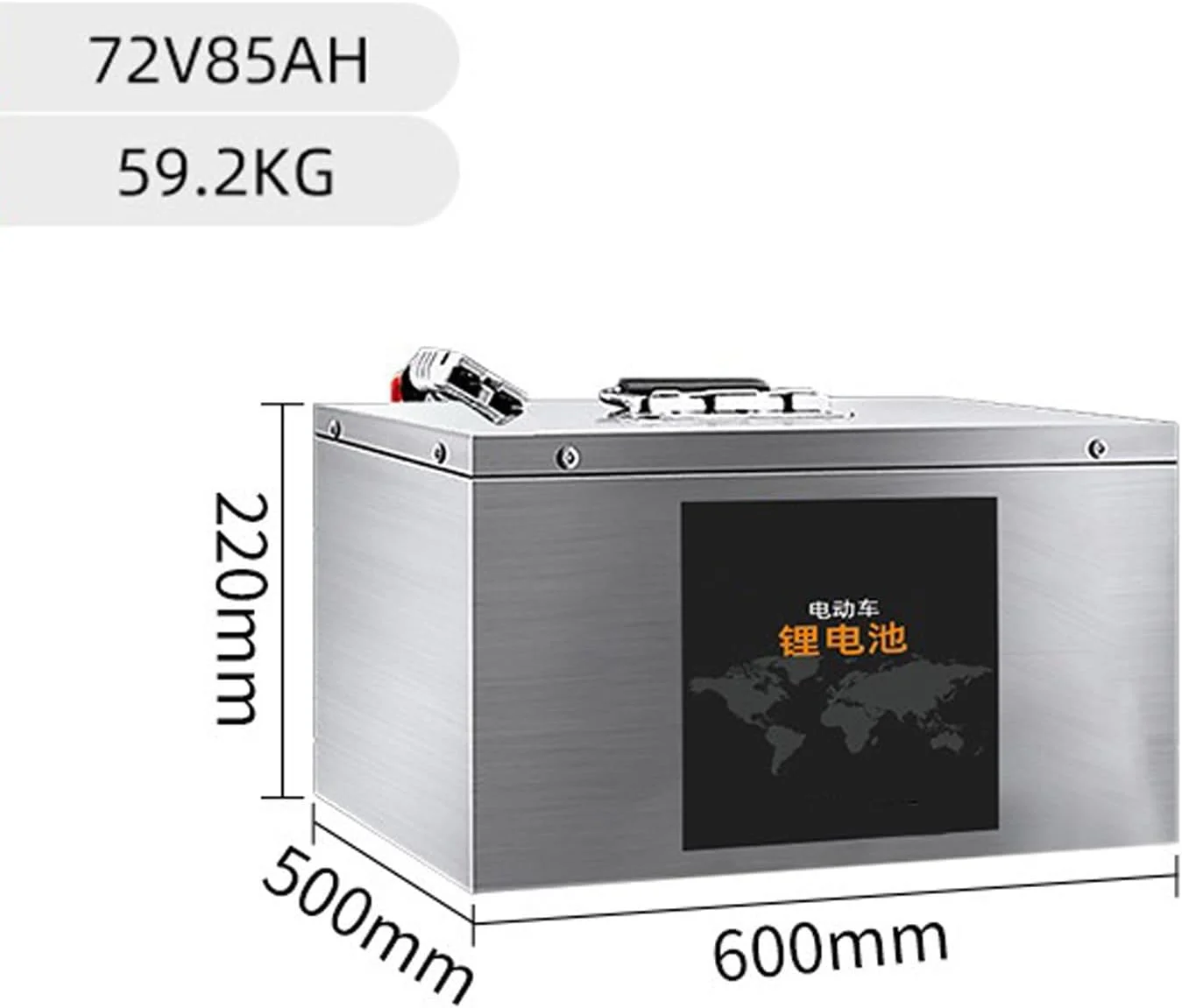 باطری موتور سیکلت 72 ولت 60 ولت 48 ولت 35 آمپر ساعت 55 آمپر ساعت 85 آمپر ساعت 100 آمپر ساعت 120 آمپر ساعت LiFePO4 لیتیومی برای موتور 50-5000 وات، سه چرخه موتور، 72v85ah