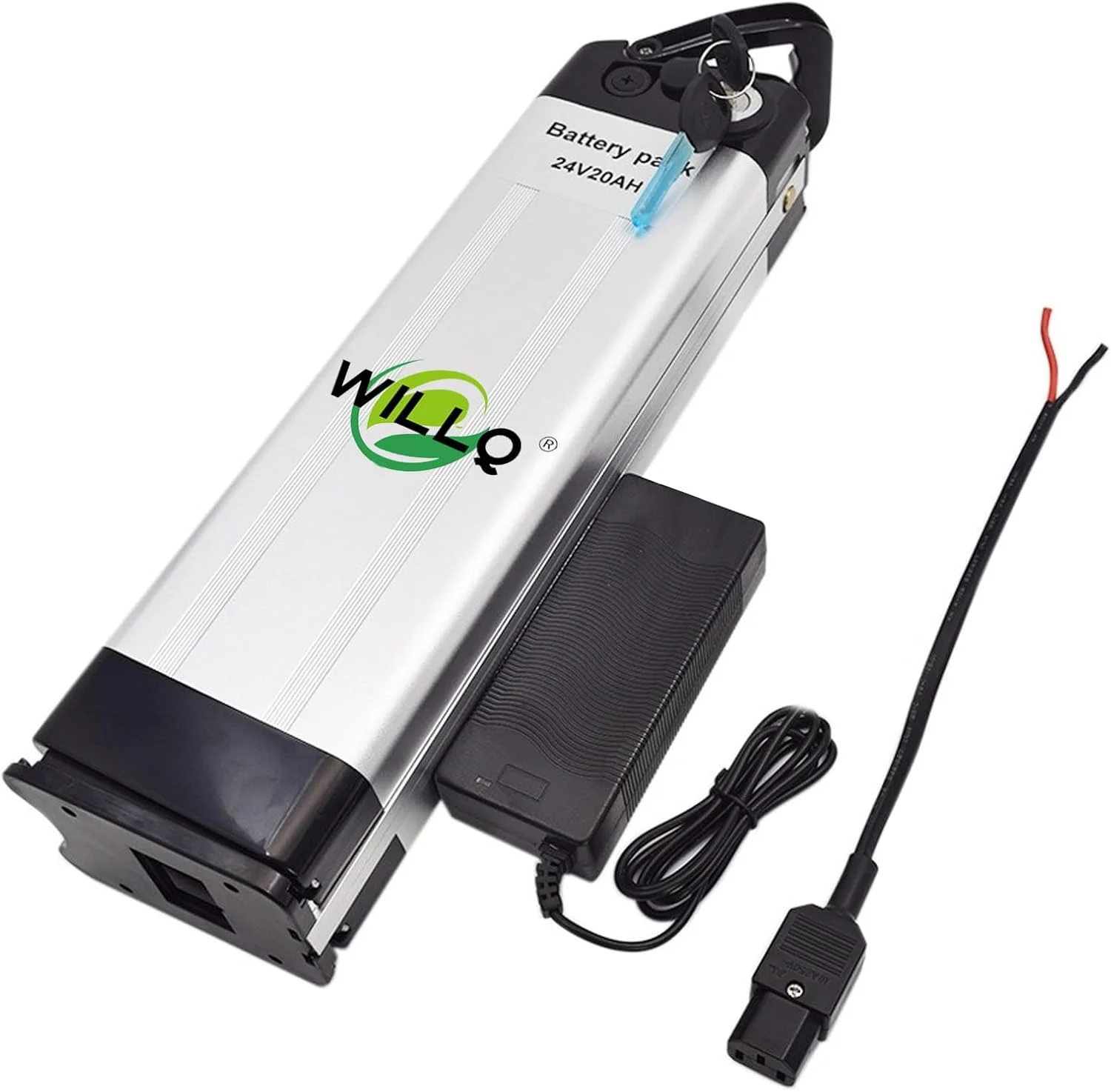 بسته باتری لیتیومی 24 ولت 20 آمپر ساعت 25 آمپر ساعت برای دوچرخه برقی مناسب موتورهای 100، 250، 350، 500 و 600 وات اسکوتر تاشو با پورت تخلیه رو به بالا، 24v25ah