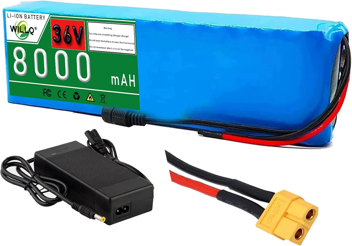 بسته باتری لیتیوم یون 36 ولت 8 آمپر ساعت برای موتور اسکوتر تاشو 100، 200 و 300 وات به همراه سیستم مدیریت باتری (BMS) و کانکتور XT60