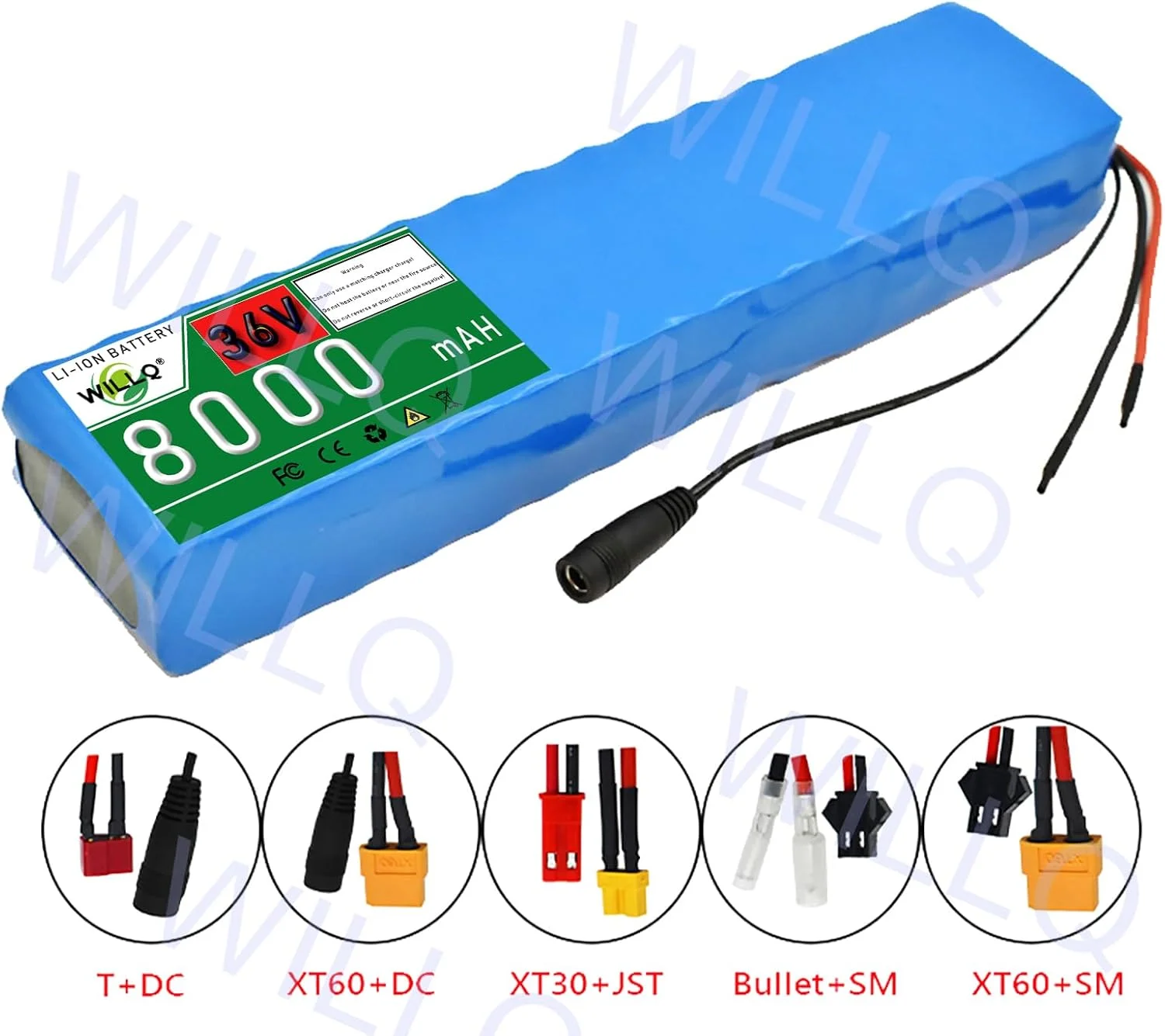 بسته باتری لیتیوم یون 36 ولت 8 آمپر ساعت برای موتور اسکوتر تاشو 100، 200 و 300 وات به همراه سیستم مدیریت باتری (BMS) و کانکتور XT60