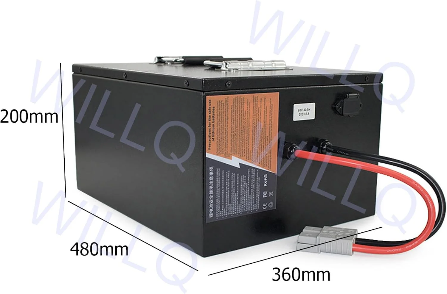 بسته باتری لیتیوم آهن فسفات 60 ولت 60 آمپر ساعت، 80 آمپر ساعت، 100 آمپر ساعت جایگزین باتری موتورسیکلت، سه چرخه برقی و گلف کارت با BMS برای موتور 0-6000 وات