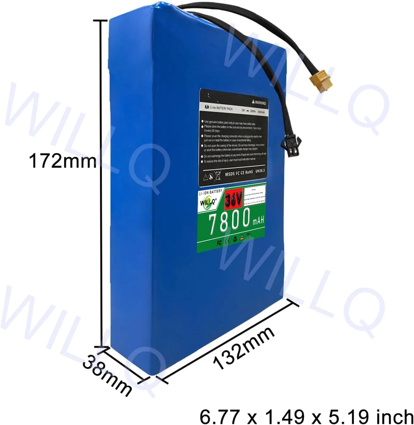 باطری اسکوتر برقی 36 ولت 7.8 آمپر ساعت 7800 میلی آمپر ساعت، بسته باتری لیتیوم یونی قابل جابجایی جایگزین برای کیت موتور اسکوتر تاشو 280.8 وات ساعت