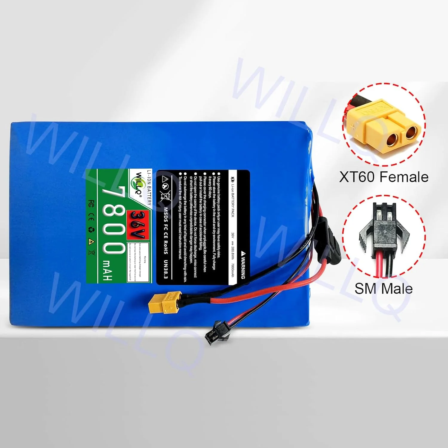 باطری اسکوتر برقی 36 ولت 7.8 آمپر ساعت 7800 میلی آمپر ساعت، بسته باتری لیتیوم یونی قابل جابجایی جایگزین برای کیت موتور اسکوتر تاشو 280.8 وات ساعت