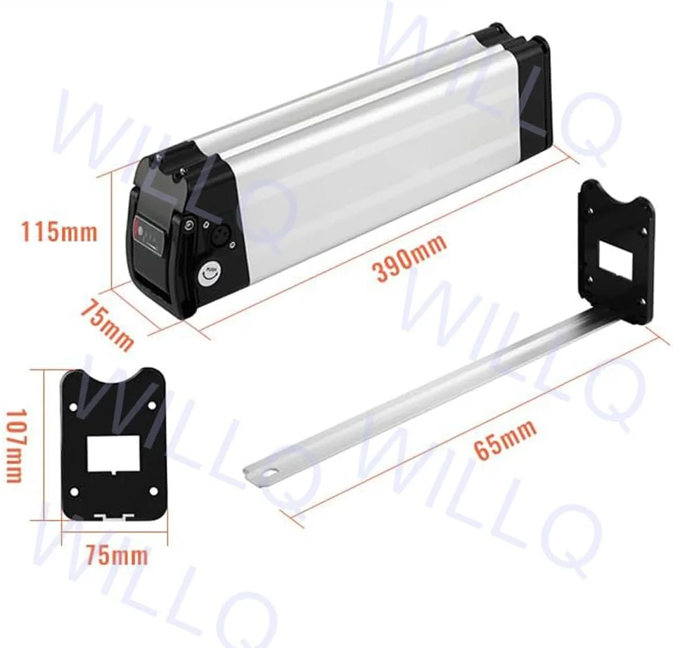 باطری ۴۸ ولت برای دوچرخه برقی، ۴۸ ولت ۱۰ آمپر ساعت، ۱۲ آمپر ساعت، ۱۵ آمپر ساعت، ۲۰ آمپر ساعت، بسته باتری لیتیوم یون با درگاه تخلیه ۲ پین برای کیت موتور اسکوتر تاشو ۲۵۰ وات - ۱۰۰۰ وات، ۴۸v20ah