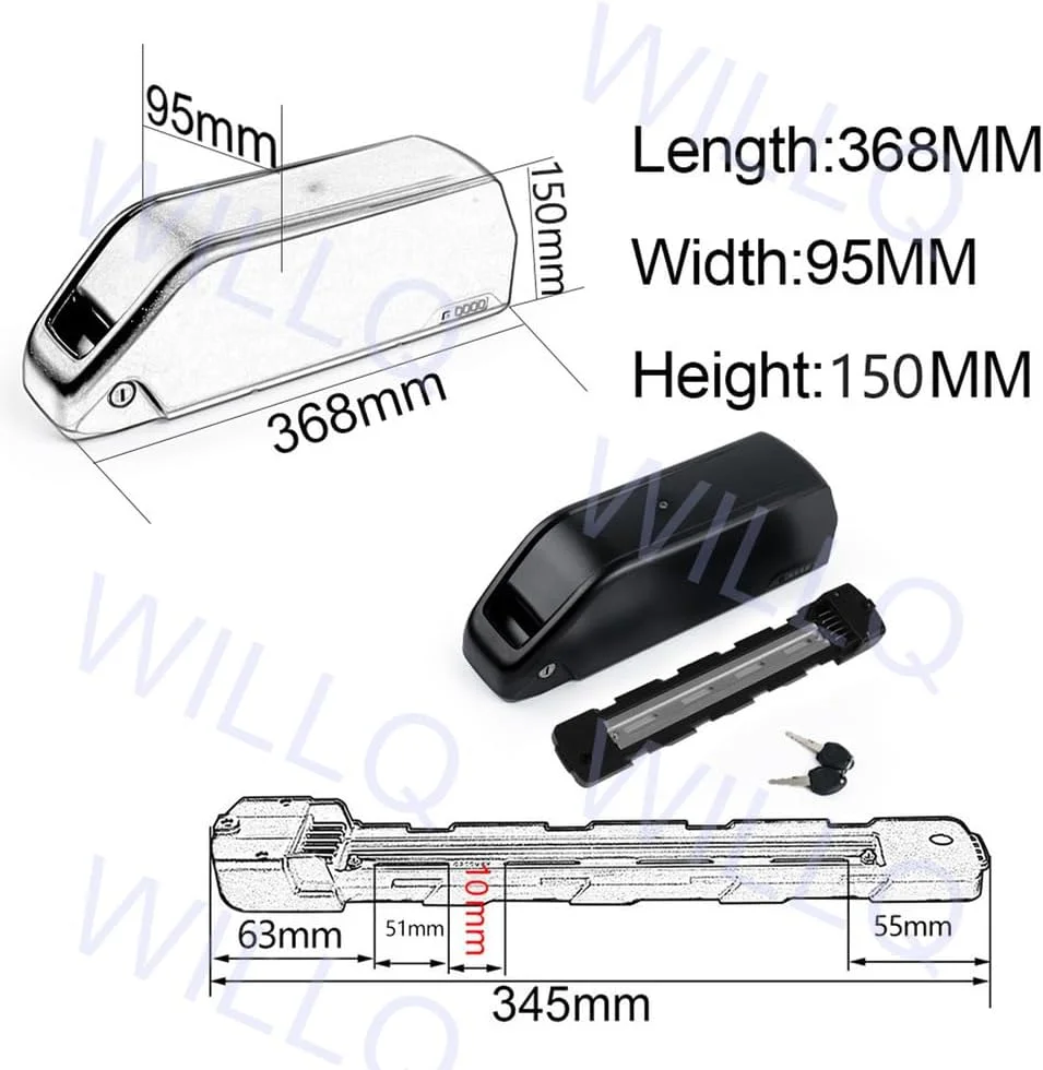 باطری لیتیومی دوچرخه برقی 36 ولت 18.2 آمپر ساعت، 20.8 آمپر ساعت، 23.4 آمپر ساعت، 24.5 آمپر ساعت، 28 آمپر ساعت، 31.5 آمپر ساعت و باطری لیتیومی 48 ولت 13 آمپر ساعت، 15.6 آمپر ساعت، 18.2 آمپر ساعت، 21 آمپر ساعت، 24.5 آمپر ساعت با BMS 30A برای موتور اسکوتر 200W-1200W، 48v13ah