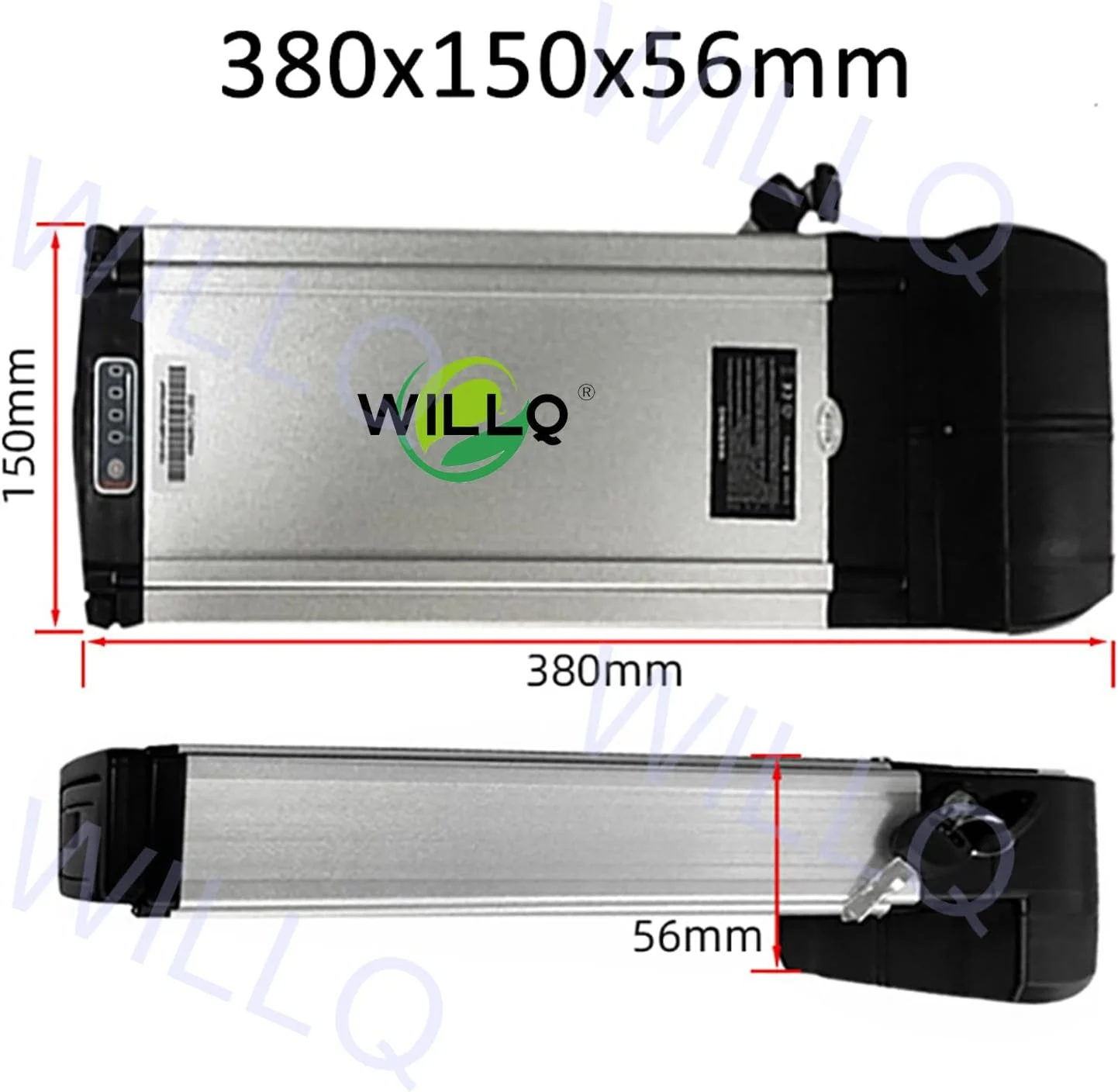 باتری لیتیوم یون 36 ولت 10، 12، 15، 20 و 30 آمپر ساعت، باتری لیتیومی جایگزین قفسه عقب برای کیت تبدیل موتور اسکوتر تاشو 100، 250، 500، 750 و 1080 وات، 36 ولت، 15 آمپر ساعت