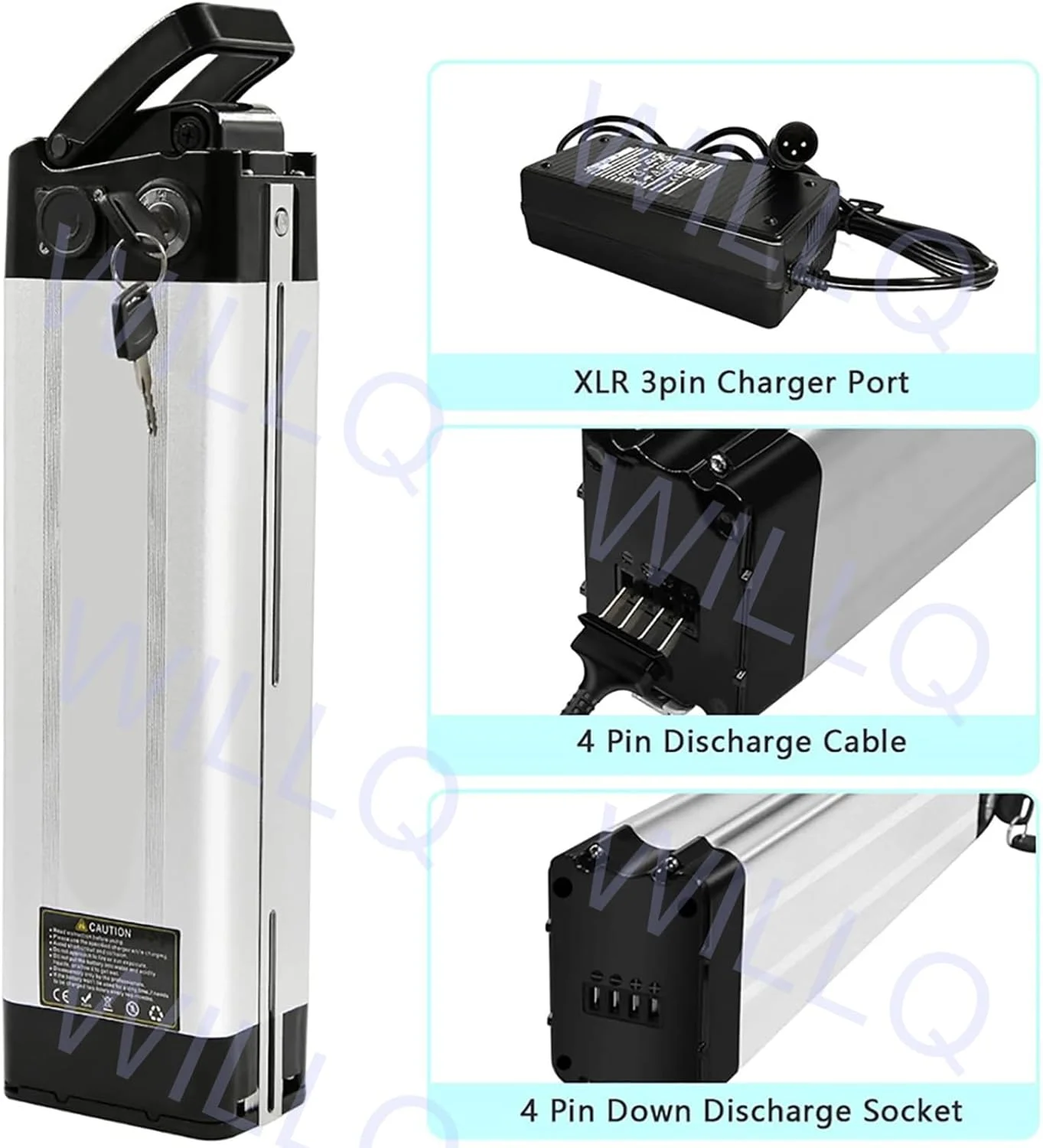 بسته باتری لیتیوم یونی دوچرخه برقی 24 ولت 8، 10، 13 و 15 آمپر ساعت برای کیت موتور دوچرخه تاشو برقی 350/200/100/50 وات، 24v15ah