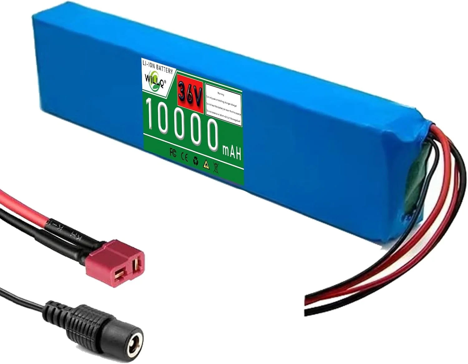 بسته باتری لیتیومی 36 ولت 10000 میلی آمپر ساعت برای اسکوتر برقی، باتری جایگزین 10 آمپر ساعت PVC با BMS برای کیت اصلاح شده موتور دوچرخه 0-350 وات، T+dc