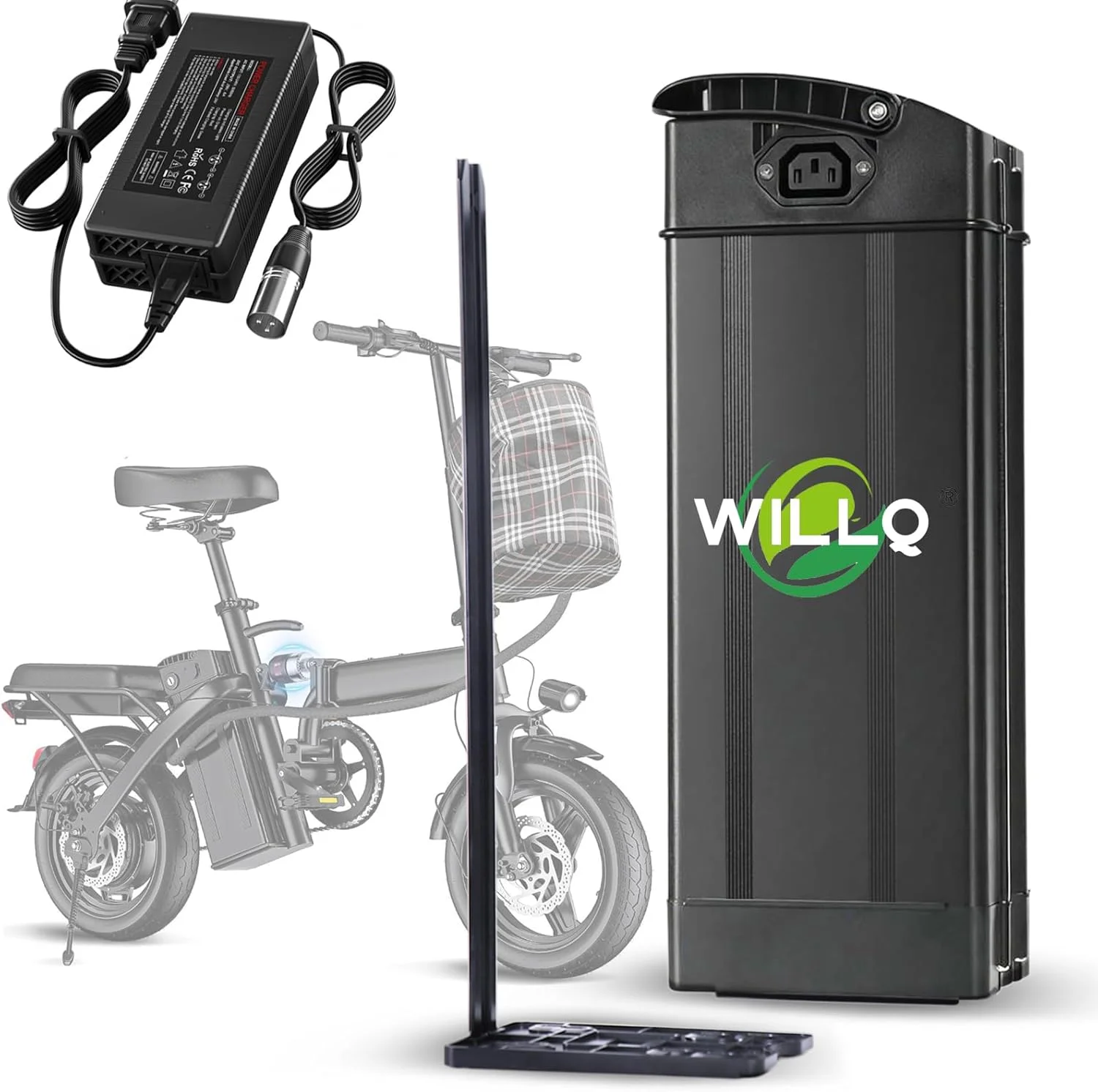 باتری لیتیومی 48 ولت 10 آمپر ساعت برای دوچرخه برقی تاشو با BMS 30 آمپر و دسته برای موتور دوچرخه کوهستانی 100 تا 500 وات