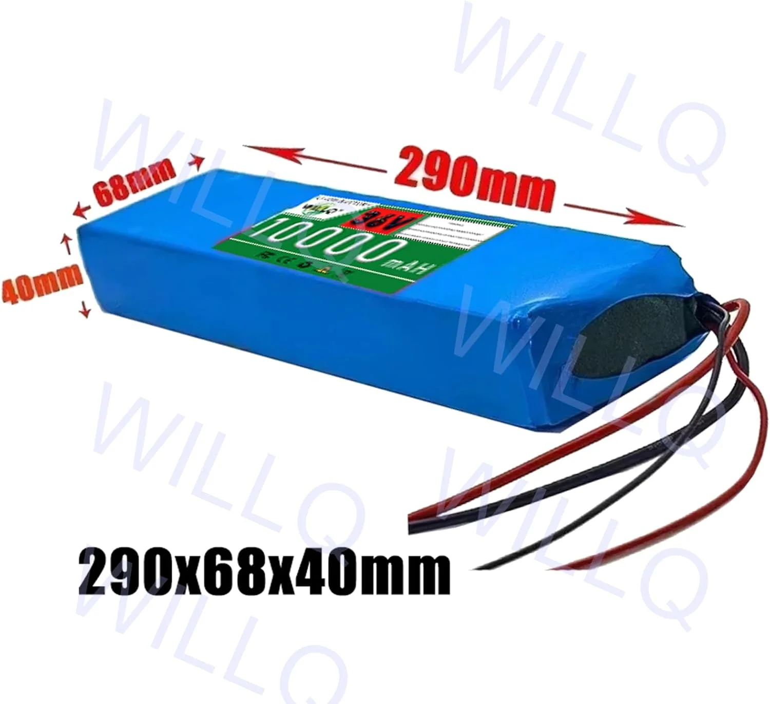 بسته باتری لیتیومی 36 ولت 10000 میلی آمپر ساعت برای اسکوتر برقی، باتری جایگزین 10 آمپر ساعت PVC با BMS برای کیت اصلاح شده موتور دوچرخه 0-350 وات، T+dc