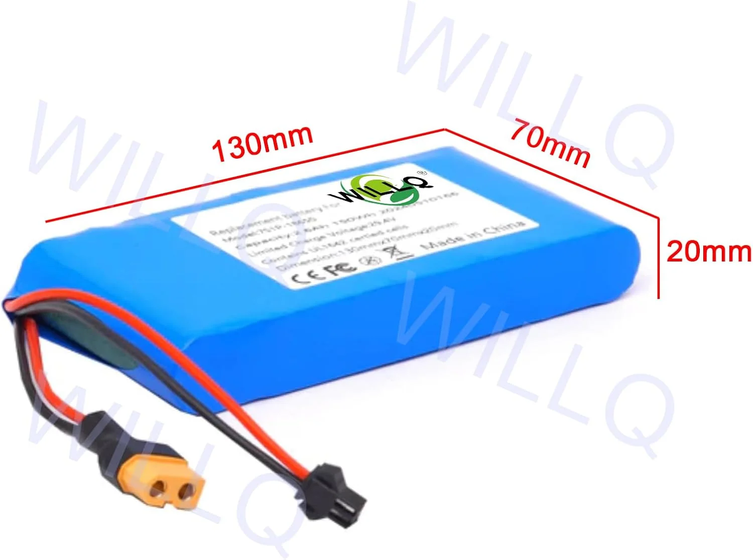 بسته باتری لیتیوم یونی جایگزین 25.2 ولت 2600 میلی آمپر ساعت 24 ولت 2.6 آمپر ساعت برای اسکوتر برقی کودکان با دوشاخه XT30+SM