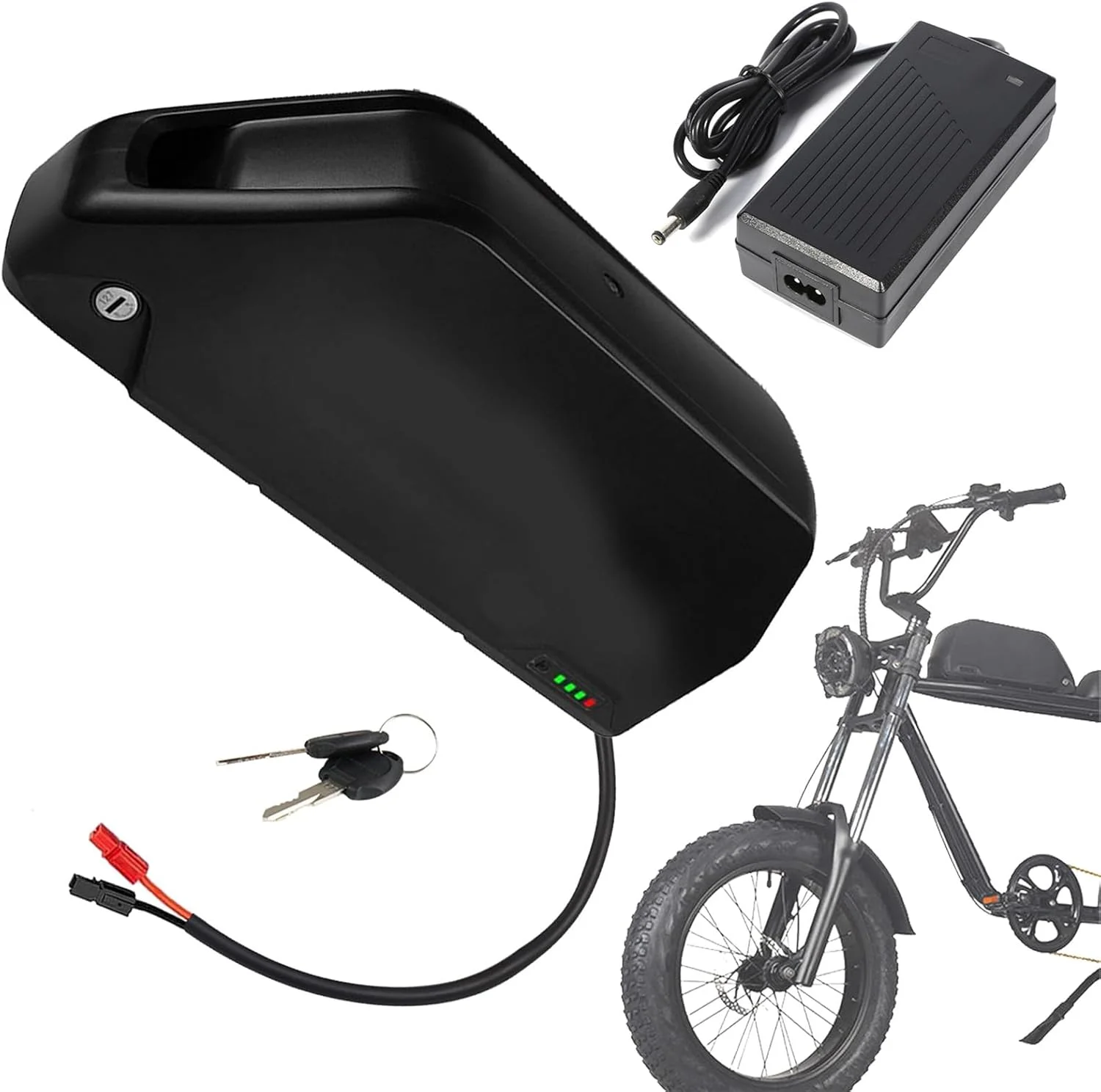 باطری لیتیومی 60 ولت 20 آمپر ساعت، 19.2 آمپر ساعت، 18 آمپر ساعت، باطری قابل شارژ 15 آمپر ساعت لیتیوم-یون 72 ولت جایگزین برای موتور 250 وات - 1200 وات به همراه شارژر و پورت 5 پین، 72v15ah anderson