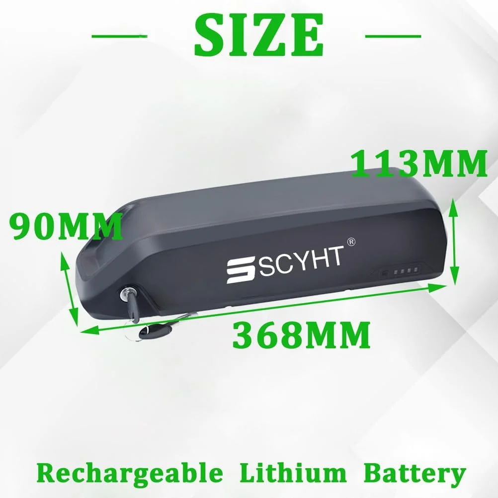 باتری لیتیومی 48 ولت 10.4 آمپر ساعت، 13 آمپر ساعت، 15 آمپر ساعت، باتری قابل شارژ 36 ولت، باتری های لیتیوم یونی 48 ولت با شارژر و پورت 5 پین برای کیت موتور 250 وات - 750 وات