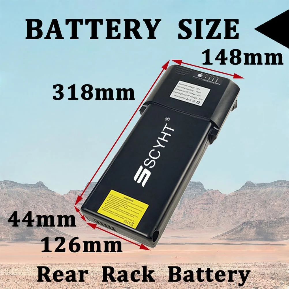 باتری لیتیومی 48 ولت 7.8 آمپر ساعت 9 آمپر ساعت باتری قابل شارژ 36 ولت 10.4 آمپر ساعت 12 آمپر ساعت 14 آمپر ساعت باتری های لیتیوم یونی 48 ولت باتری های قفسه عقب برای موتورهای 250 وات - 550 وات با شارژر و پورت 5 سوراخ، 36v10.4ah