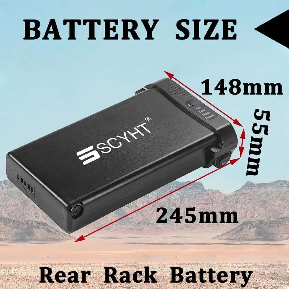 باتری لیتیومی 36 ولت 7.8 آمپر ساعت 10.5 آمپر ساعت، باتری جایگزین 36 ولت قفسه عقب 14 آمپر ساعت 10.4 آمپر ساعت، باتری های لیتیوم یونی 24 ولت برای موتورهای 200 وات - 400 وات با شارژر و پورت 5 سوراخ