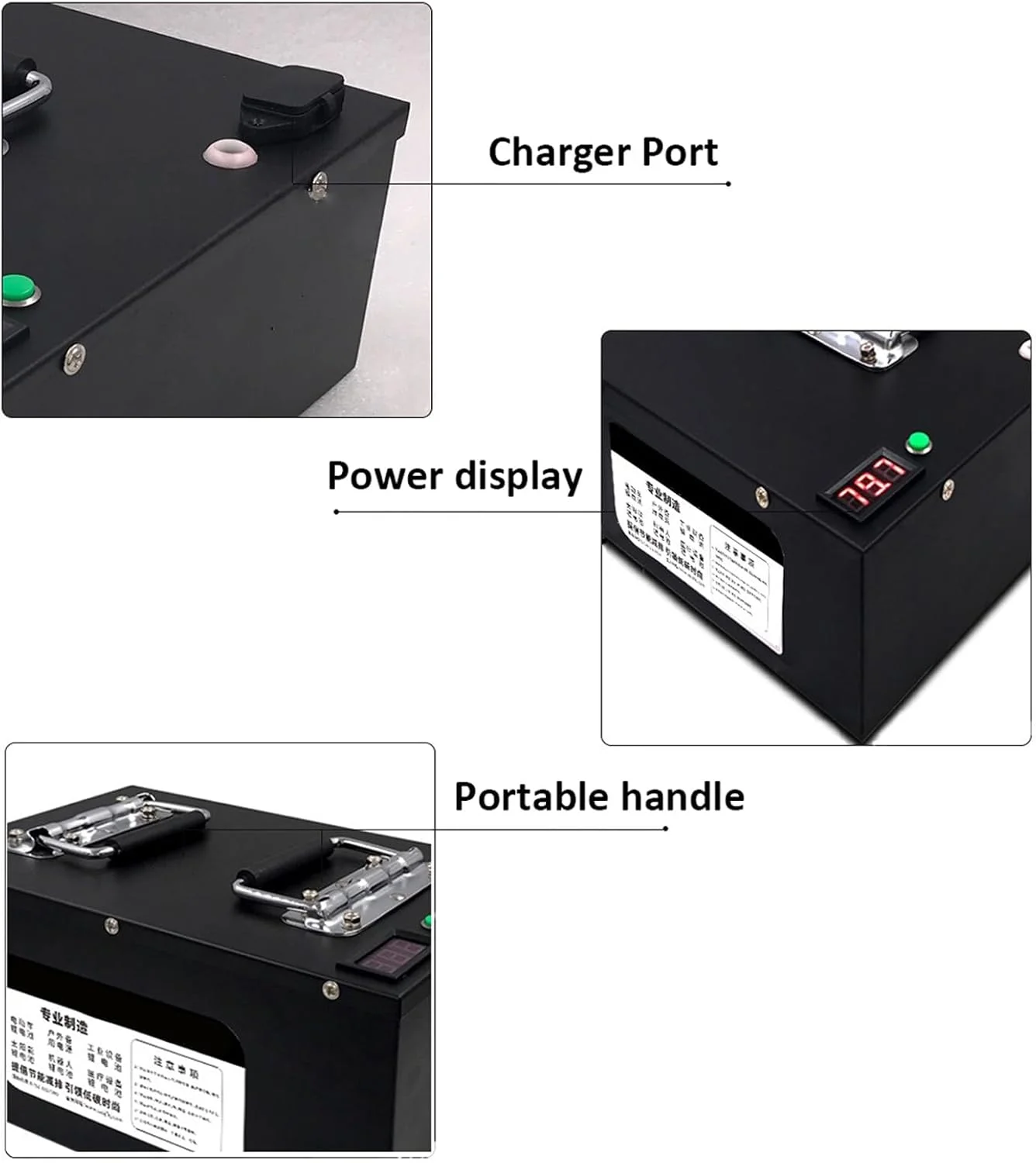 باتری لیتیومی دوچرخه برقی 72 ولت 60 ولت 48 ولت 20 آمپر ساعت 26 آمپر ساعت 30 آمپر ساعت 32 آمپر ساعت 36 آمپر ساعت 40 آمپر ساعت 50 آمپر ساعت موتور سیکلت سه چرخه برای کیت موتور دوچرخه برقی 0-3000 وات، 60v36ah