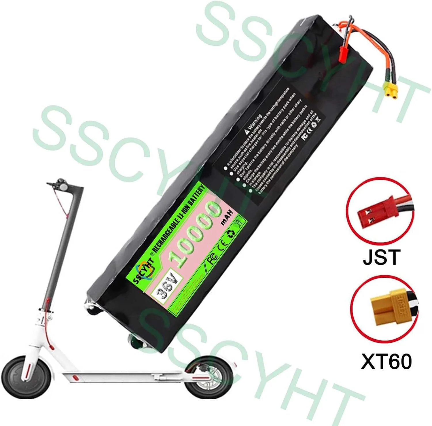 بسته باتری لیتیوم یونی 36 ولت 10 آمپر ساعت برای اسکوتر برقی، جایگزین باتری دوچرخه برقی، دارای BMS 20A داخلی برای کیت موتور دوچرخه تاشو 100W 250W 350W
