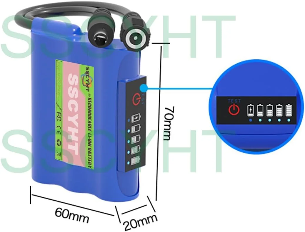بسته باتری لیتیوم-یونی DC 12V با ظرفیت بالا 3000mAh 6000mAh 9000mAh، باتری لیتیومی قابل شارژ جایگزین برای دستگاه های قابل حمل 12V DC، 12v3000mah 1