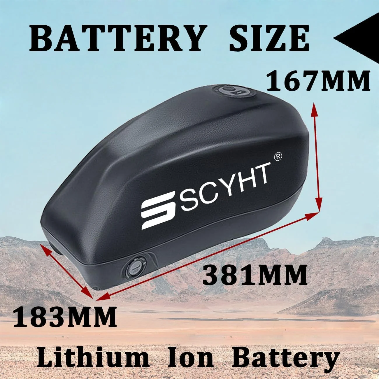 باتری لیتیوم-یونی 48 ولت 20 آمپر ساعت 18 آمپر ساعت 25 آمپر ساعت 15 آمپر ساعت، باتری جایگزین 52 ولت، باتری های لوله پایین 48 ولت برای موتورهای 250 وات - 1600 وات به همراه شارژر و پورت 6 هسته