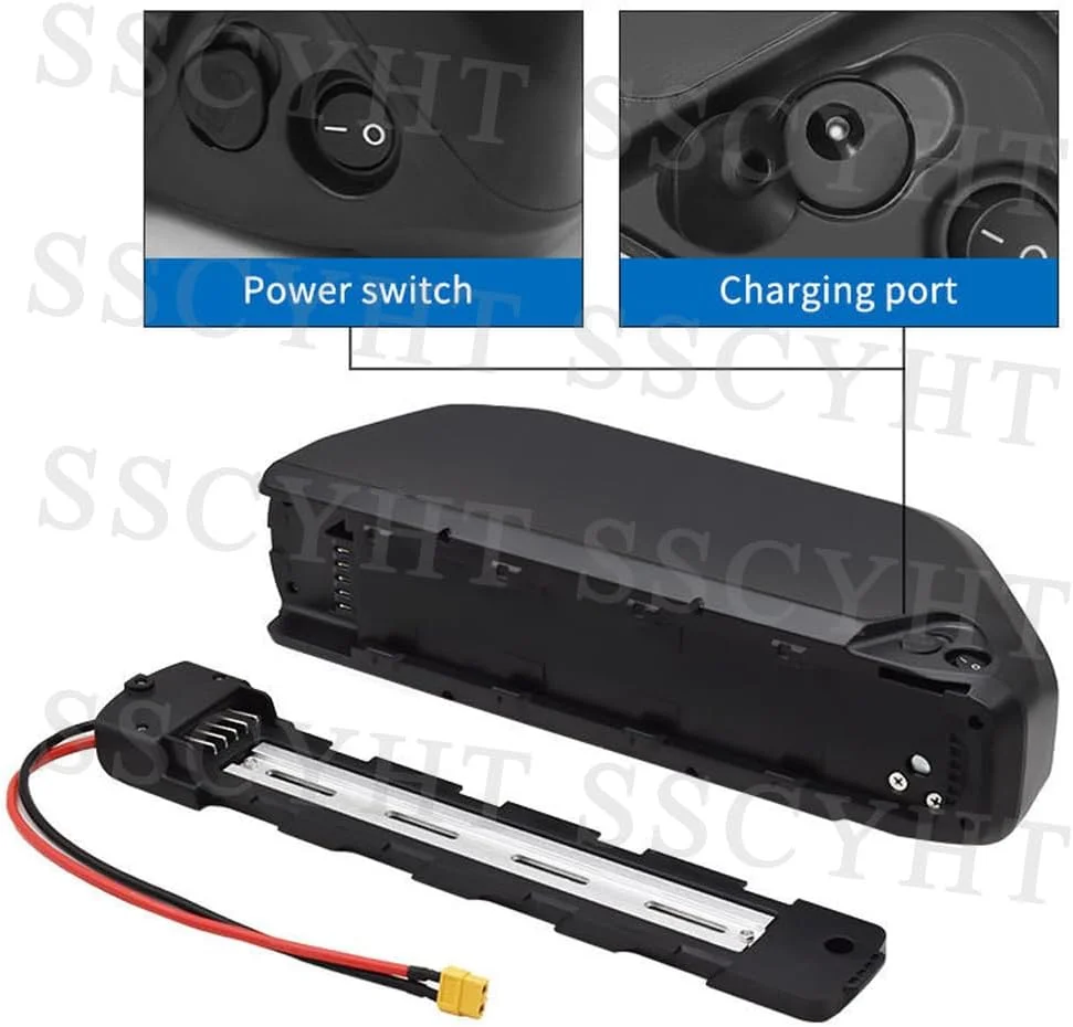 باتری لیتیوم یونی جایگزین باتری دوچرخه برقی دان تیوب 36 ولت 48 ولت 52 ولت 60 ولت 18.2 آمپر ساعت با سیستم مدیریت باتری (BMS) برای موتور دوچرخه کوهستانی 100 وات 350 وات 750 وات 1100 وات