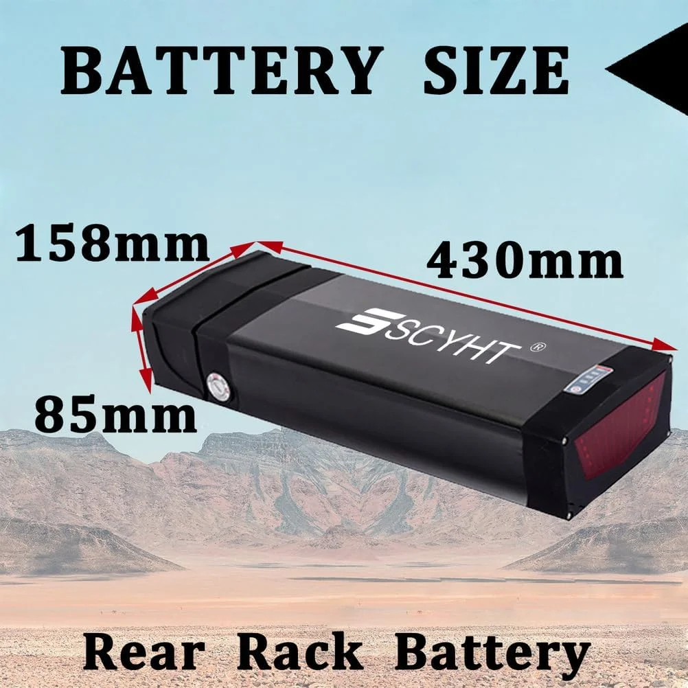 باتری لیتیوم-یونی 48 ولت 15 آمپر ساعت، 18 آمپر ساعت، 20 آمپر ساعت، باتری پشتی 36 ولت به همراه شارژر و براکت برای کیت موتور 250 وات - 1000 وات