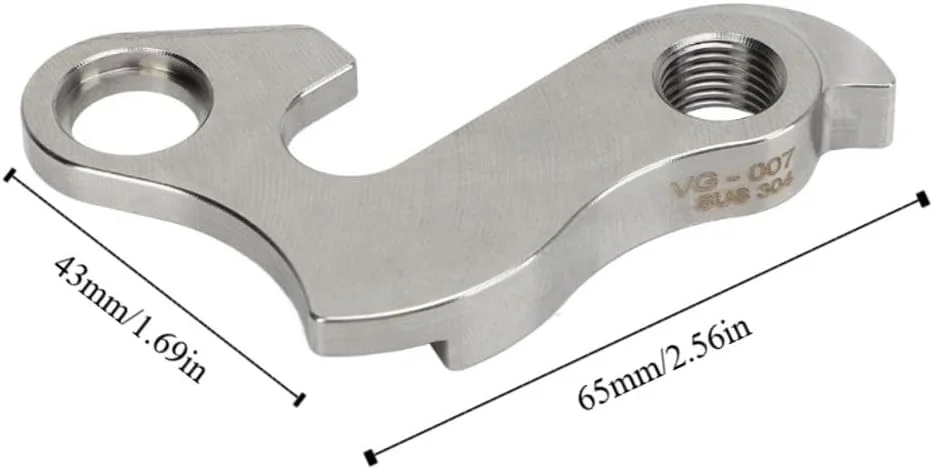 آویز شانژمان دوچرخه استیل ضد زنگ - قلاب دم جهانی 65x43x8 میلی متر برای دوچرخه های جاده و کوهستان به همراه پیچ نصب