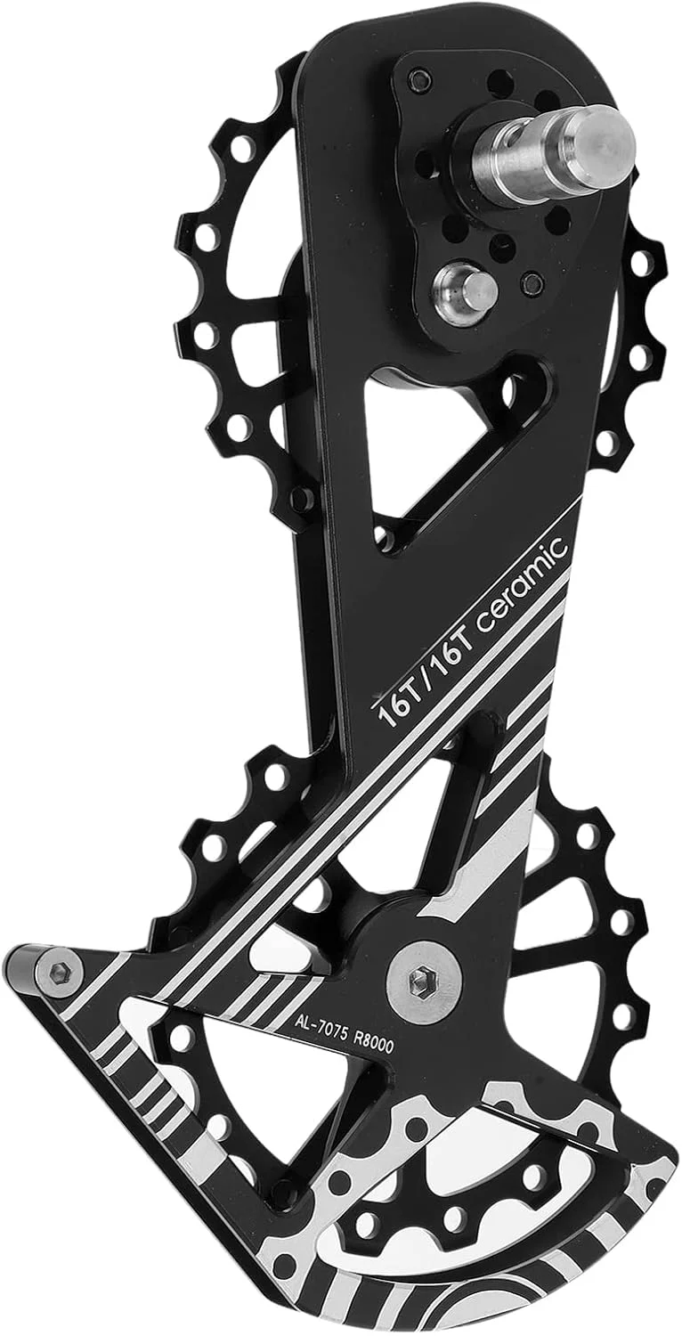 سیستم چرخ قرقره شانژمان بزرگ MEROCA R8000 Series، آلیاژ آلومینیوم، 16 دندانه، افزایش راندمان تعویض دنده برای دوچرخه های کورسی