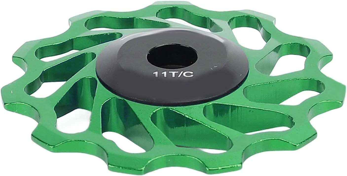 چرخ دنده قرقره ای سرامیکی 11T دوچرخه Jiawu، سبک و مقاوم برای دوچرخه سواری کوهستانی و جاده، قرقره راهنمای دوچرخه سواری آلیاژ آلومینیوم برای شانژمان های 8-11 سرعته