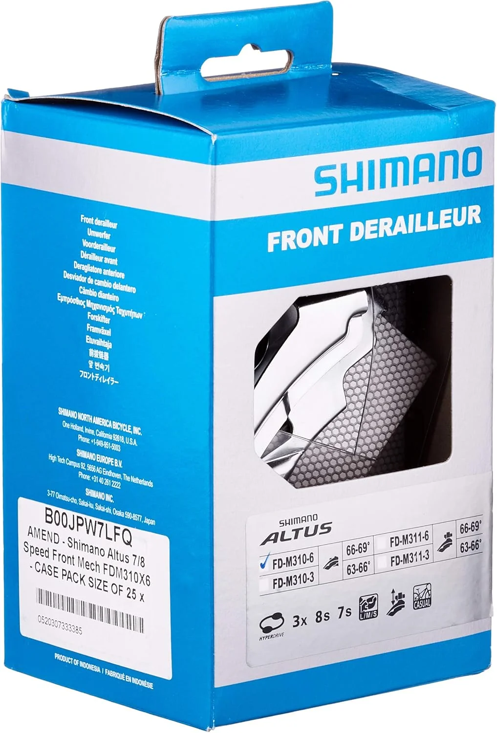 شانژمان جلو شیمانو آلتوس FD-M310 سایز 31.8/34.9 میلی متر 7/8 سرعته مشکی