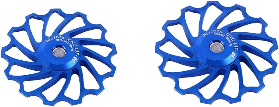 چرخ دنده قرقره بلبرینگ شانژمان عقب 13T سبک وزن سوراندی، آلیاژ آلومینیوم بادوام، بلبرینگ توپی روان، برای دوچرخه سواران با دوچرخه های 7/8/9/10 سرعته (آبی #05)