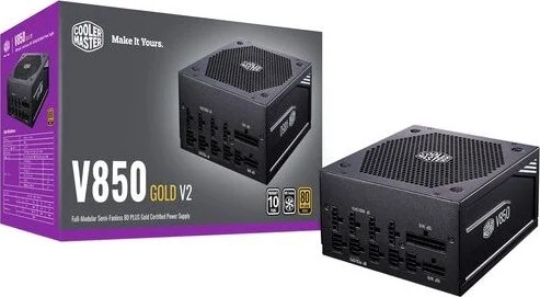 منبع تغذیه ماژولار 850 وات کولر مستر V850 Gold V2 با گواهینامه 80 PLUS Gold مدل MPY-850V-AFBAG-UK